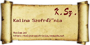 Kalina Szofrónia névjegykártya